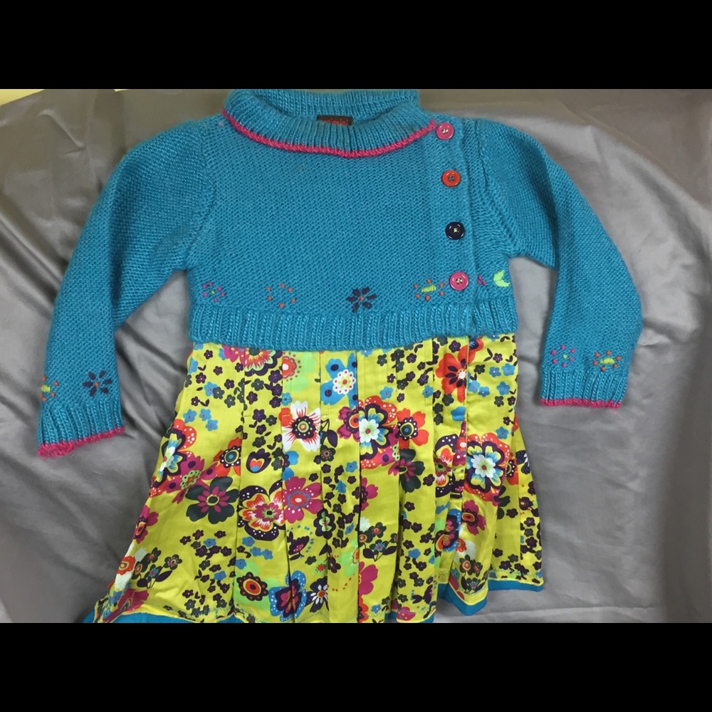 Catimini toddler girl’s dress and tights Used .